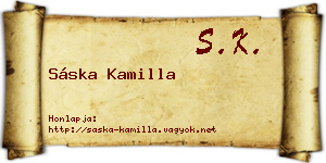 Sáska Kamilla névjegykártya